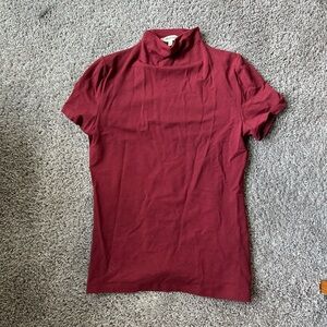Women's Burgundy Turtleneck Top